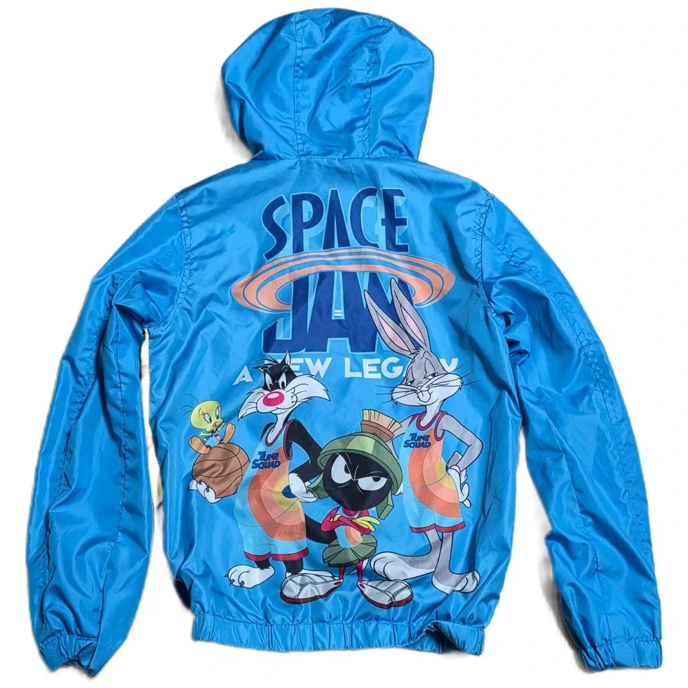 Members Only Space Jam Jacket Boy's Size 10/12 Blue A New Legacy‎ Bugs Bunny